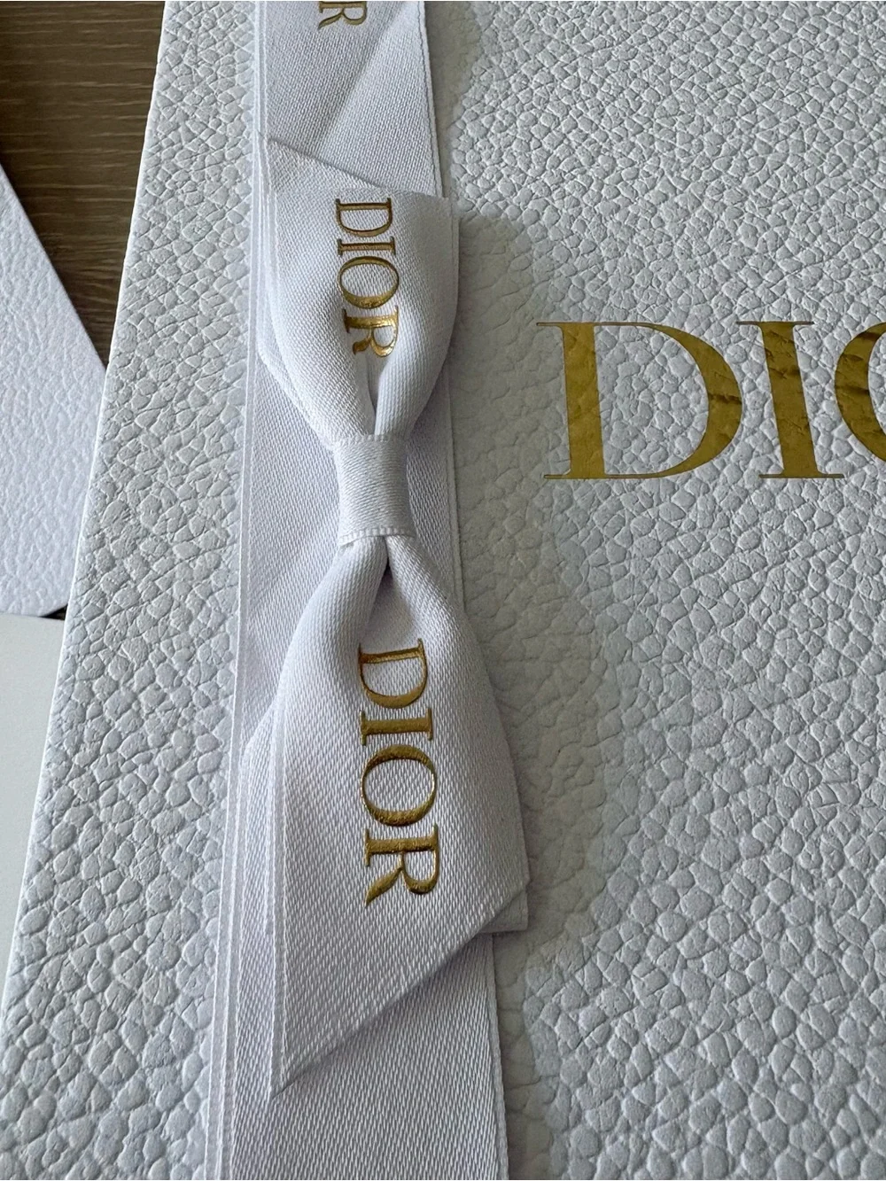 Dior gift box and bag with logo ribbon